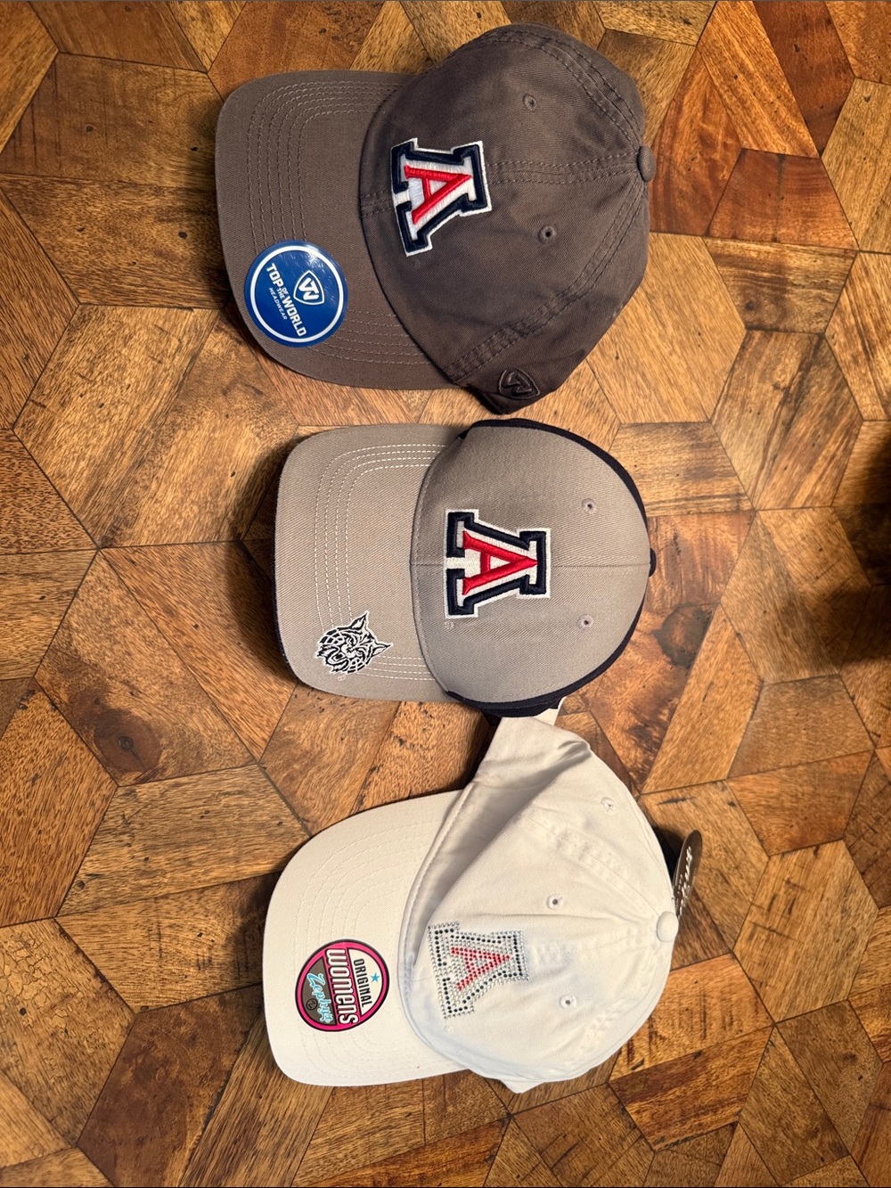 Arizona 'A' Logo Baseball Caps - Gray, Dark Gray, White